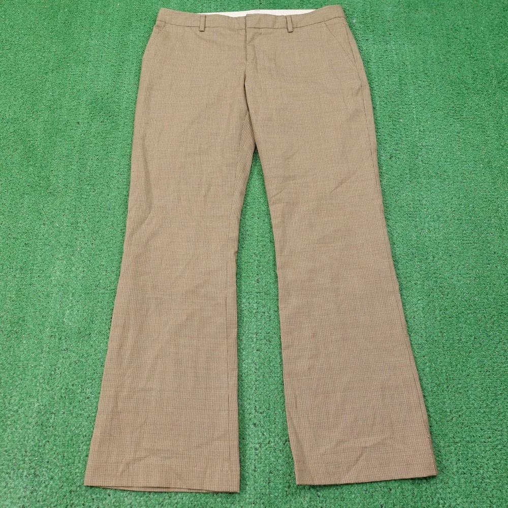 Gap Pants Womens 6 Brown Check Hip Slung Fit Wool Blend Dress Lined‎ Stretch